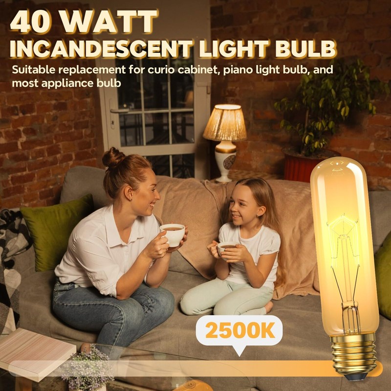 TrustWheel 40W T10 120V Light Bulbs,E26 40 Watt Bulbs for
