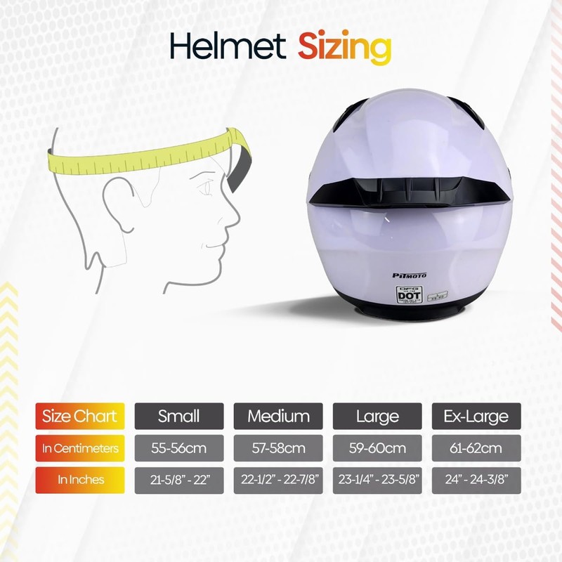 PITMOTO Open-Face Motorcycle Helmet. DOT, Model PM-768-White-Large