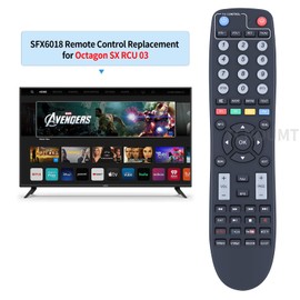 TCNOUMT SXRCU03 Fernbedienung Ersatz Passend für Octagon WL Full HD Sat IP-Receiver sfx6018, SX RCU 03, SX88, SX88+, SX888, SX89, SX889, SF8008, Schwarz