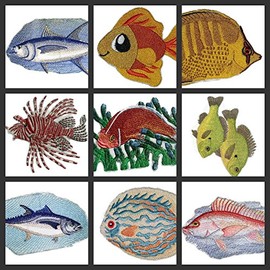 Nature's Bounty Beautiful Custom Fish Portraits[Yellow Perch ] Embroidered Iron On/Sew Patch [4.56" x2.96"]Made in USA]