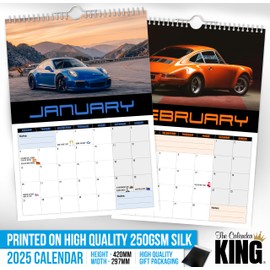 The Calendar King // Porkie 911-2025 Wall Calendar (Full Colour, A3 Size)