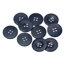 HARFINGTON 10pcs 40L Sewing Buttons 1"(25mm) Resin Round Flat 4-Hole Craft Replacement Buttons for Coats Sewing Clothing and DIY, Navy Blue