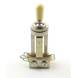 Switchcraft Long Straight 3-way Toggle Switch w/Genuine Switchcraft Cream Tip for Gibson Les Paul