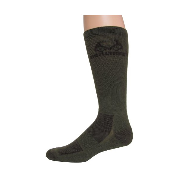 Realtree Outfitters Men's Ultra-Dri Boot Socks (1-Pair), Olive, Large
