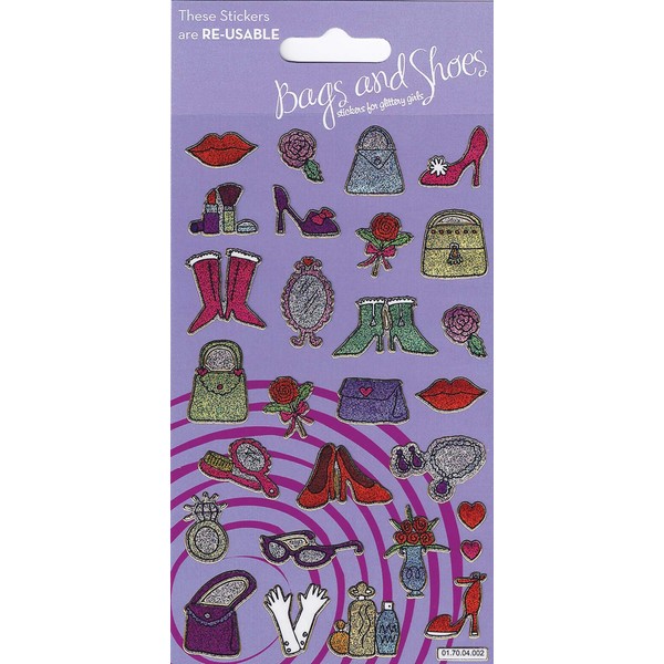 Bags and Shoes Sparkly Reusable Stickers