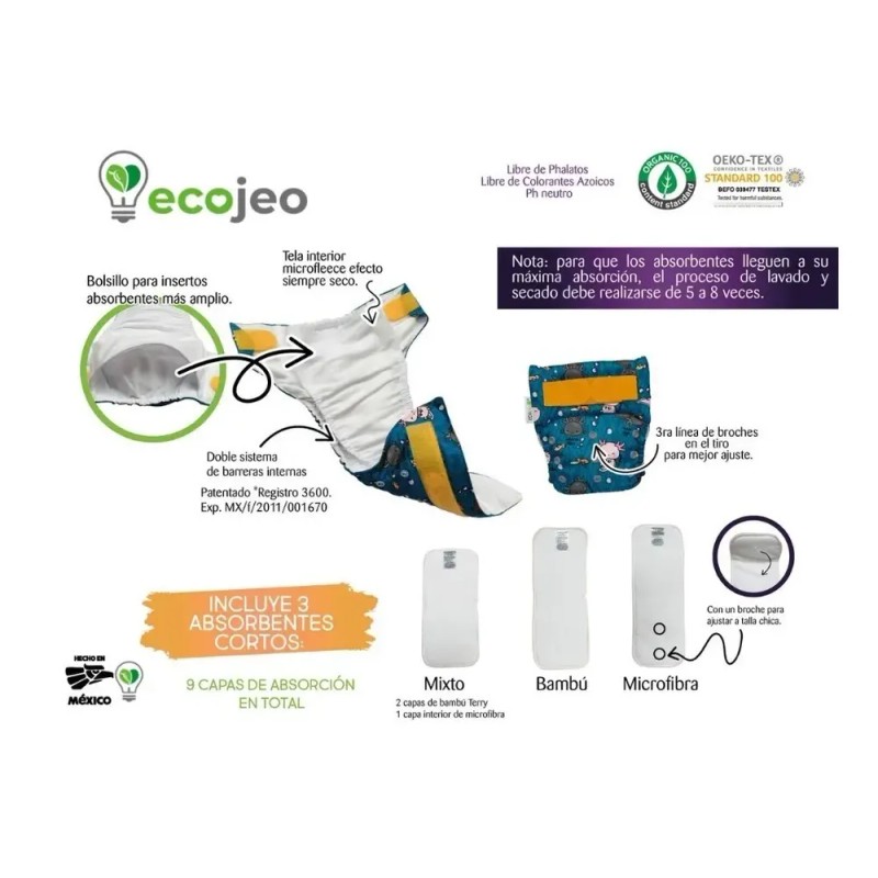 == 3 Pañales Ecopipo Estampados Unitalla 0-3a Envio Gratis =