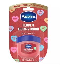 Vaseline Bálsamo Labial Edición Limitada San Valentín, Wild Berry con Vitamina E, I Love U Berry Much, Tamaño de Viaje, 7g                            