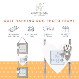 SPOTTED DOG GIFT COMPANY Multi Photo Frames for Wall, Square Heart Shaped Hanging Picture Frames 3x3 and 4x4 for 3 Pictures, Cute Dog Pet Themed Home Decor Accessories, Gifts for Dog Lovers Owners