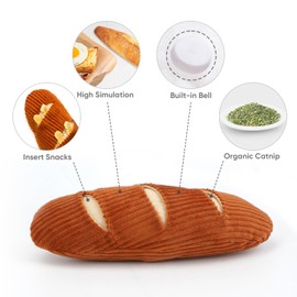 ROLUFY Cat Toys, 2 Pack Catnip Bell Sound Toys Soft and Durable, Interactive Cat Kick Chew Bite Toys for Indoor Cats, 2 Size for All Breeds