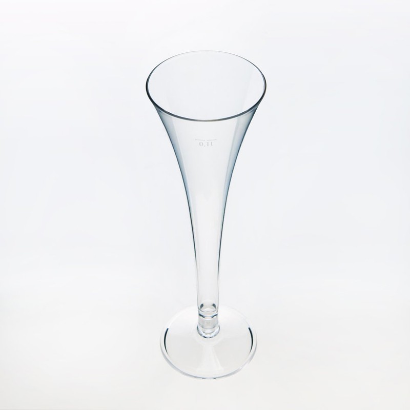 Pack of 5 0.1 L Reusable Champagne Flute PC Crystal