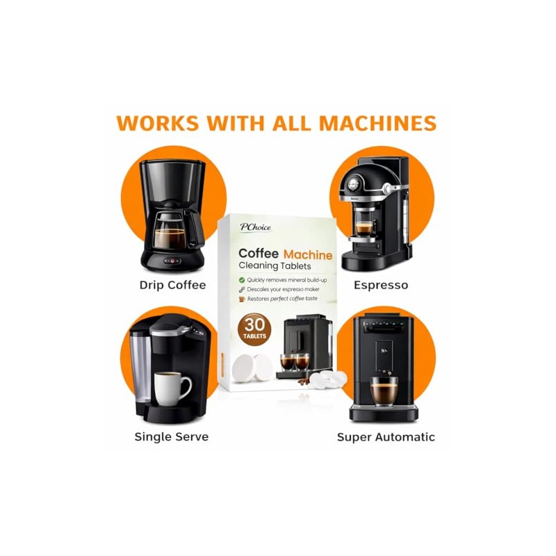 Coffee Machine Cleaning Tablets - Descale & Restore Flavor