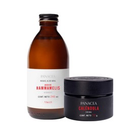 KIT PARA PIEL MIXTA EN LOS 30´s. Contiene un Tónico Facial de Agua de Hammamelis (240ml) y una Crema Facial de Caléndula (50ml). 100% Ingredientes Naturales, sin químicos.
