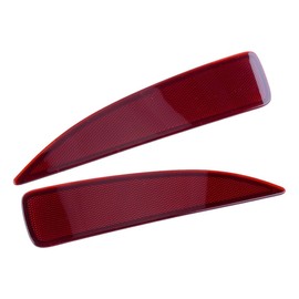 DAT AUTO Rear Left Driver & Right Passenger Side Pair Bumper Cover Reflector Lamp Marker Light Set Of 2 Replacement For 2012-2014 Toyota Yaris Hatchback Except SE Red Plastic Lens TO1184103 TO1185103