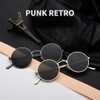 BOUACOUA Retro Steampunk Style Sunglasses Round Metal Frame Sunglasses for