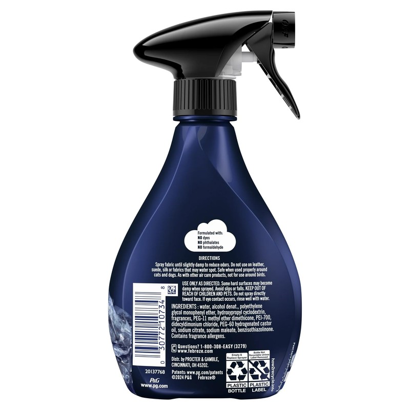 Febreze Fabric AUTO Car Spray Air Freshener, Odor Fighting, Platinum