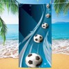 PLNVNVP Football Beach Towel for Boys, Microfibre Bath Towel for