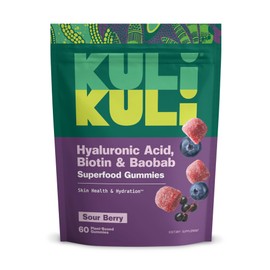 Kuli Kuli Super Gummies - Skin Supplements with Baobab, Elderberry, and Biotin - Helps Support Skin Health - 60 Non-GMO, Gluten-Free Gummies