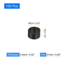 uxcell 100Pcs Silicone Rubber Bands, 6x5mm Rubber Bands Rings Cable Ties Strong Elastic Bands Non-slip for Cord Wrapping Bag Wraps, Black
