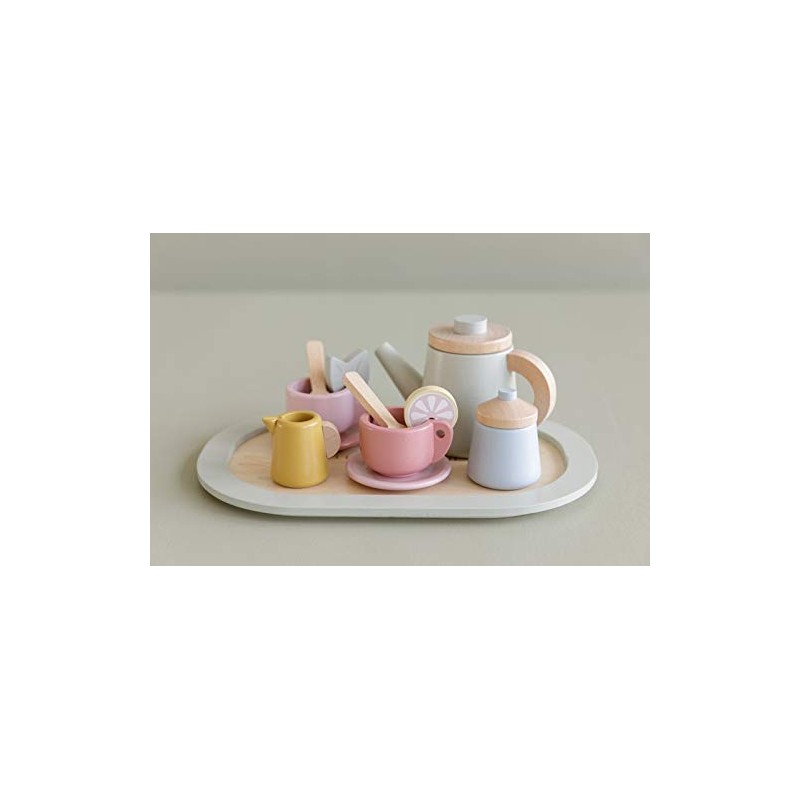 Little Dutch 7006 Wooden Tea Set 12-Piece Pastel