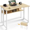 Huuger Folding Desk with Storage Shelf, 31.5 Inch Foldable Computer