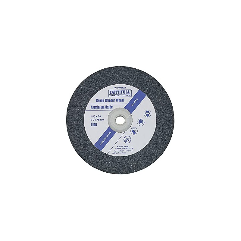 Faithfull FAIGW15020C Bench Grinding Wheel Alox 150mm x 20mm Coarse