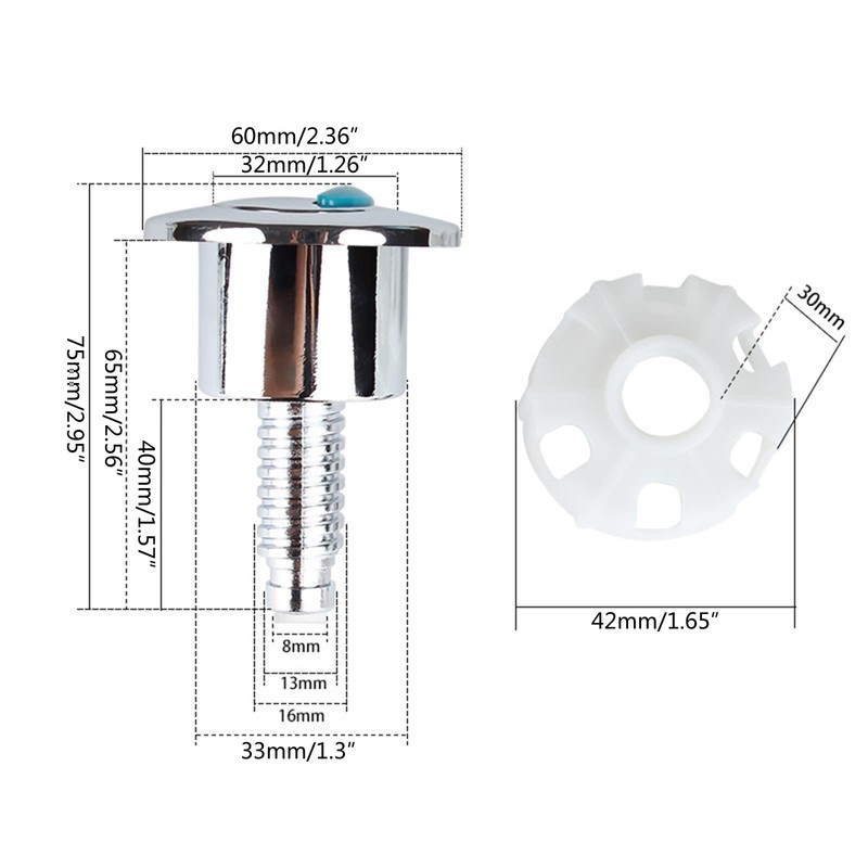 CVZJ Flush Toilet Water Tanks Button Oval-shape Push Button Flush
