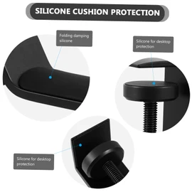 BIUDECO Under Desk Rotatable Aluminum Alloy Double Headphone Hanger Space Saving Headphone Rack for Over The Ear Headphones and Headsets and Sleek Design