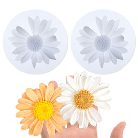 Daisy Flower Silicone Mold, 2 PCS Flower Molds for Candle Making, 3D Flower Fondant Chocolate Candle Decoration Mold, Blooming Flower Mold for DIY Soap Candle Beeswax Resin Craft