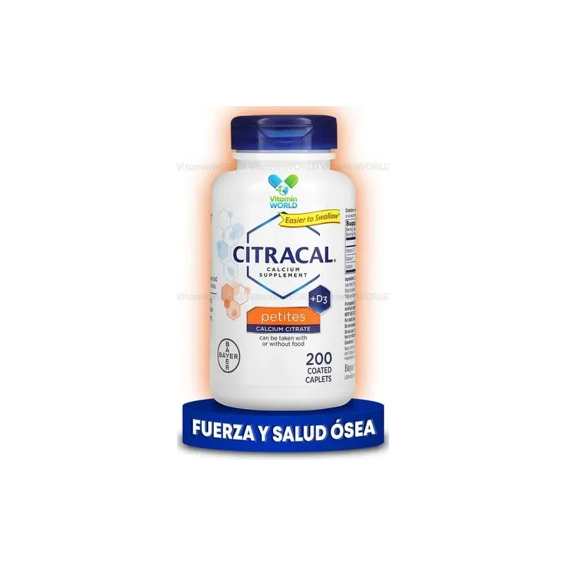 Bayer Citracal Calcio + Vitamina D3 + Sodio 200 Cápsulas