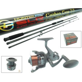 12ft Carbon Carp Rod & Bait Free Runner Reel Carp Combo Set. Hunter Pro SLR Range. Includes Spare Spool