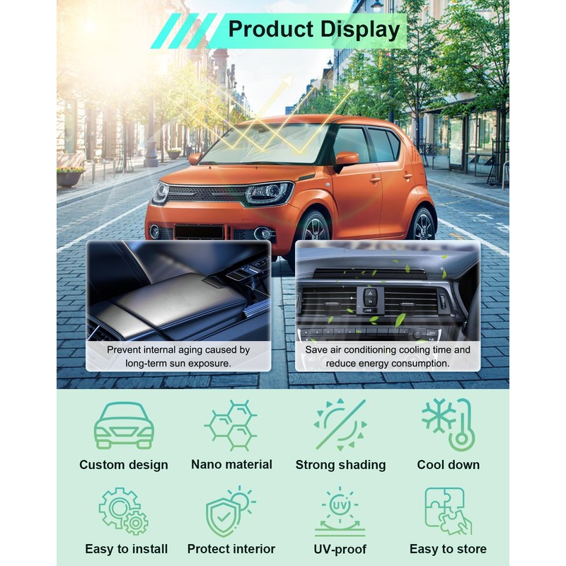 GAFAT Suzuki Ignis/Facelift Hybrid 2017-2024 2025 Sun Protection Front Windscreen