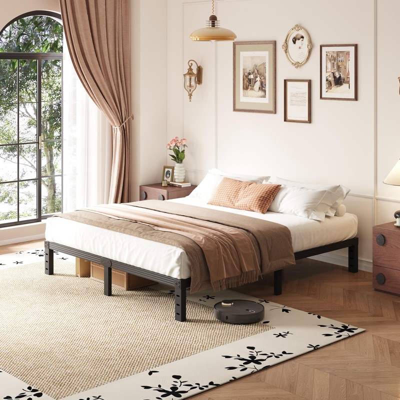 Neslime 12 Inch High Full Size Bed Frame Metal, Platform