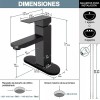 Grifería Banna Negro Monocomando Para Baño Acero Inoxidable Mate