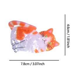 Cute White Cat Hair Clips,Novelty Acrylic Claw Clip for Women,Cute Animals Hair Clip