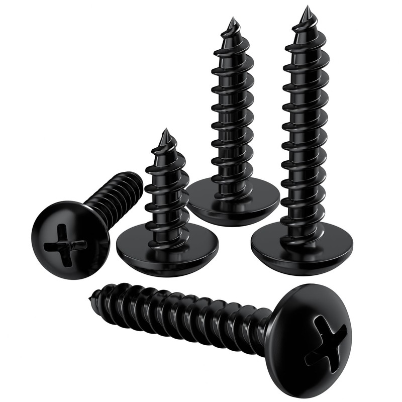 320 PCS M3 M4 Black Round Head Self Tapping Screws