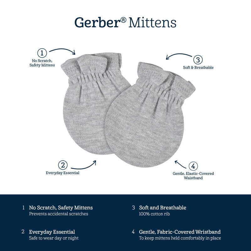 Gerber - Conjunto de gorra y manoplas para niñas, azul,