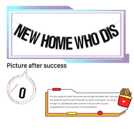 New Home Who Dis Banner, Welcome Home, Home Sweet Home Funny Housewarming Party DecorNew Home New Chapter Family Party Supplies Black