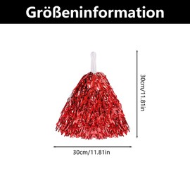 Pack of 4 Cheerleader Pompoms, Cheerleading, Pom Poms, Cheerleading, Pom Poms, Cheerleader, Metal Foil Cheerleading Pom Poms Used for Sports Competition Carnival Parties