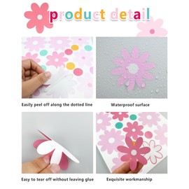 10 Sheets Daisy Flower Wall Stickers, Cute Colorful Floral Wall Stickers, Vinyl Wall Flowers Decals Decoration, Suitable for Daycare, Bedrooms, Living Rooms, Home Decor