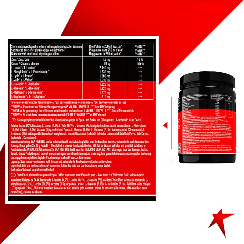 EAA High End, Essential Amino Acids, Maximum Chemical Score of