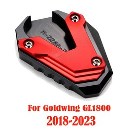 MOWOK For Goldwing GL1800 2002-2017 and 2018-2023 Goldwing GL1800 1800 Motorcycle Side Stand Extension Kickstand foot Pad (Year 2018-2023 (Red))