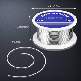 KTHZI 0.8mm Lead Free Wire Solder Tin Wire with Rosin Core for Electrical Components Repair DIY Electronic Soldering Weight 20g