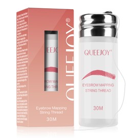 QUEEJOY Eyebrow Mapping Cord, 30m Bottles Pre-Inked Eyebrow Mapping Stringing Thread, Eyebrow Mapping Tool with Instructions