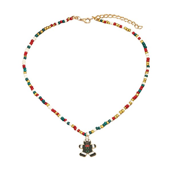 IMINI Cute Snowman Santa Claus ELK Pendant Necklace for Women
