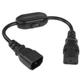 YACSEJAO PDU UPS Power Cord Cable 18AWG IEC 320 C14 to C13 with On/Off Switch Style Computer Power Extension Cable