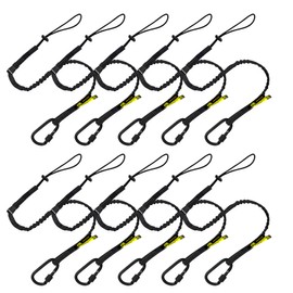 BearTOOLS Interchangeable Quick Switch Tool Safety Lanyard – 3 in 1 - Safety Fall Protection – Aluminium Screw Lock – Twin Locking Attachments - Ultra-Sturdy (Black 10PK)