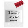 Atacama Supply [110 Pack] 18x24 inches 1 Mil Clear Plastic