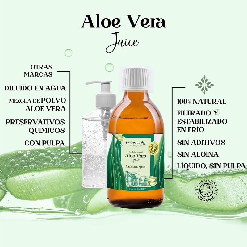 Organic Aloe Vera Concentrate 100% Cold Pressed for Beauty and