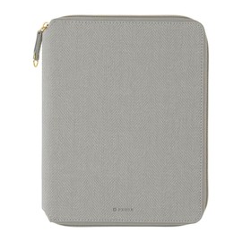 EDiT Diary Cover, One Page Per Day/Weekly Vertical, A5 Standard Size Round Zip Cover, Pedille, Tweed, Refill Sold Separately, Marks, Light Gray DA-ZDC32-LGY