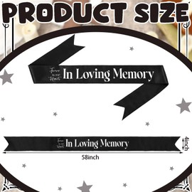Fanfanwin Funeral Sash Memorial Wreath Sash Funeral Ribbon Celebration of Life Ribbon for Casket or Wreath Flowers Memorial Service Honor The Loved Ones Memory 58x4'' (Black,in Loving Memory)